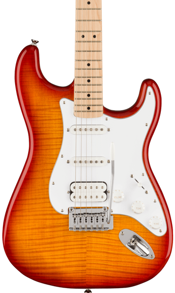 Squier Affinity Flame Top HSS Stratocaster – Woodsy's Music Squier Affinity Flame Top HSS Stratocaster – Woodsy's Music