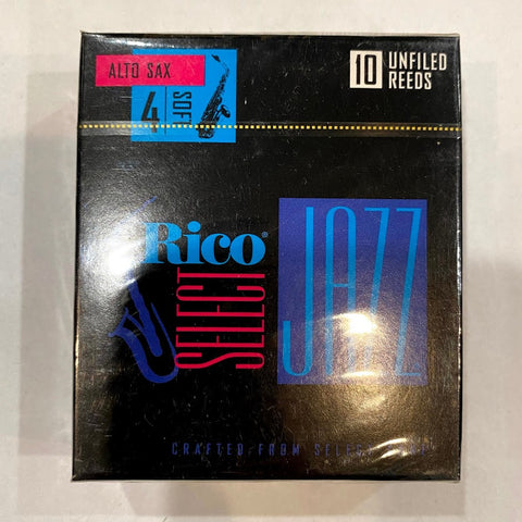 New Old Stock Rico Select Jazz Unfiled 4 Soft Alto Saxophone Reeds