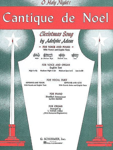 O Holy Night(Cantique de Noel) for Voice (Medium-Low) and Piano