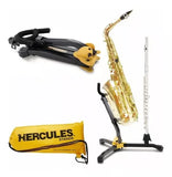 Hercules DS532BB Alto/Tenor Saxophone Stand (w/ Clarinet/Flute Peg)