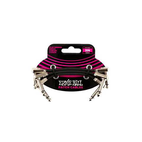 Ernie Ball 3" Flat Ribbon Patch Cables - 3 Pack
