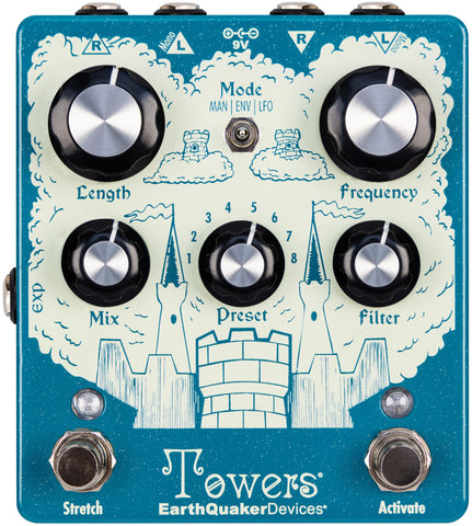 EarthQuaker Devices Towers Stereo Reverberant Filter Effect Pedal