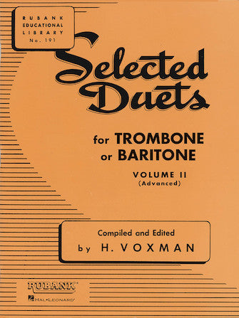 Selected Duets for Trombone or Baritone Volume 2 – Medium-Advanced