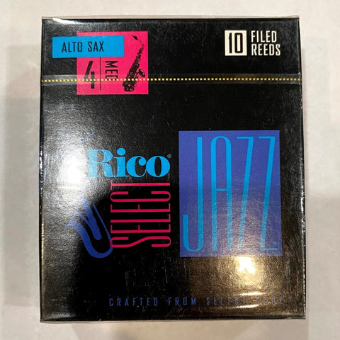 New Old Stock Rico Select Jazz Filed 4 Medium Alto Saxophone Reeds