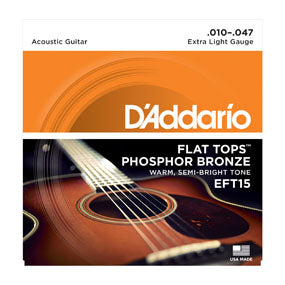 D'Addario EFT15 Flat Tops Extra Light Acoustic Guitar Strings