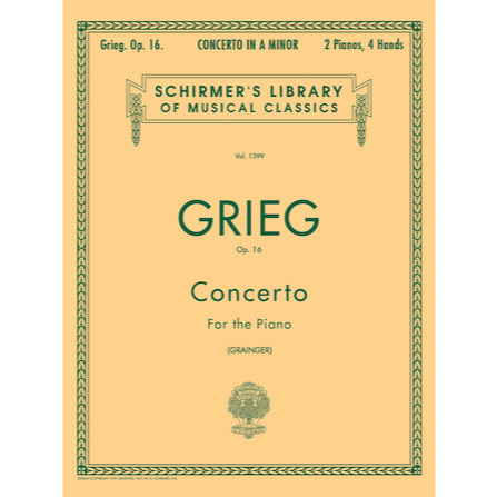 Grieg Concerto in A Minor - Schirmer Library of Piano Classics Volume 1399, Piano Duet