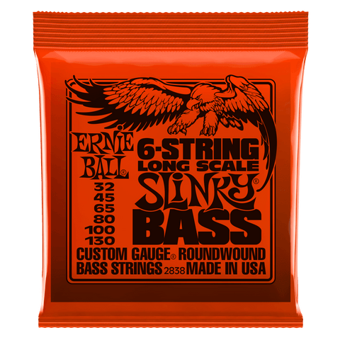 Ernie Ball Slinky Long Scale 6 String Nickel Wound Electric Bass Strings