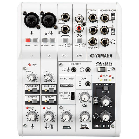 Yamaha AG06 6 Channel Mixer/USB Interface