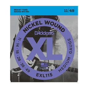 D'Addario EXL115 Nickel Wound Medium/Blues Jazz-Rock Electric Guitar Strings