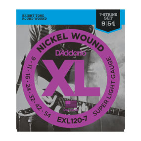 D'Addario EXL120-7 Nickel Wound 7 String Super Light Electric Guitar Strings