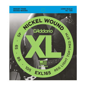 D'Addario EXL165 Nickel Wound Custom Light (45-105) Long Scale Electric Bass Strings